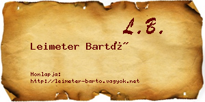 Leimeter Bartó névjegykártya